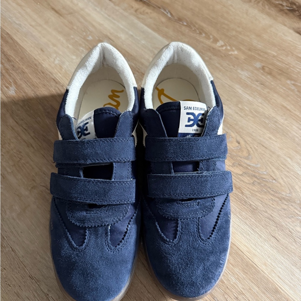 Sam Edelman Talia Velcro Sneaker Midnight Blue/Suede